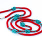 Hand-made 52" long grain rice necklace made of 925 sterling silver, Japanese and Czech beads. Wear long or double it up!